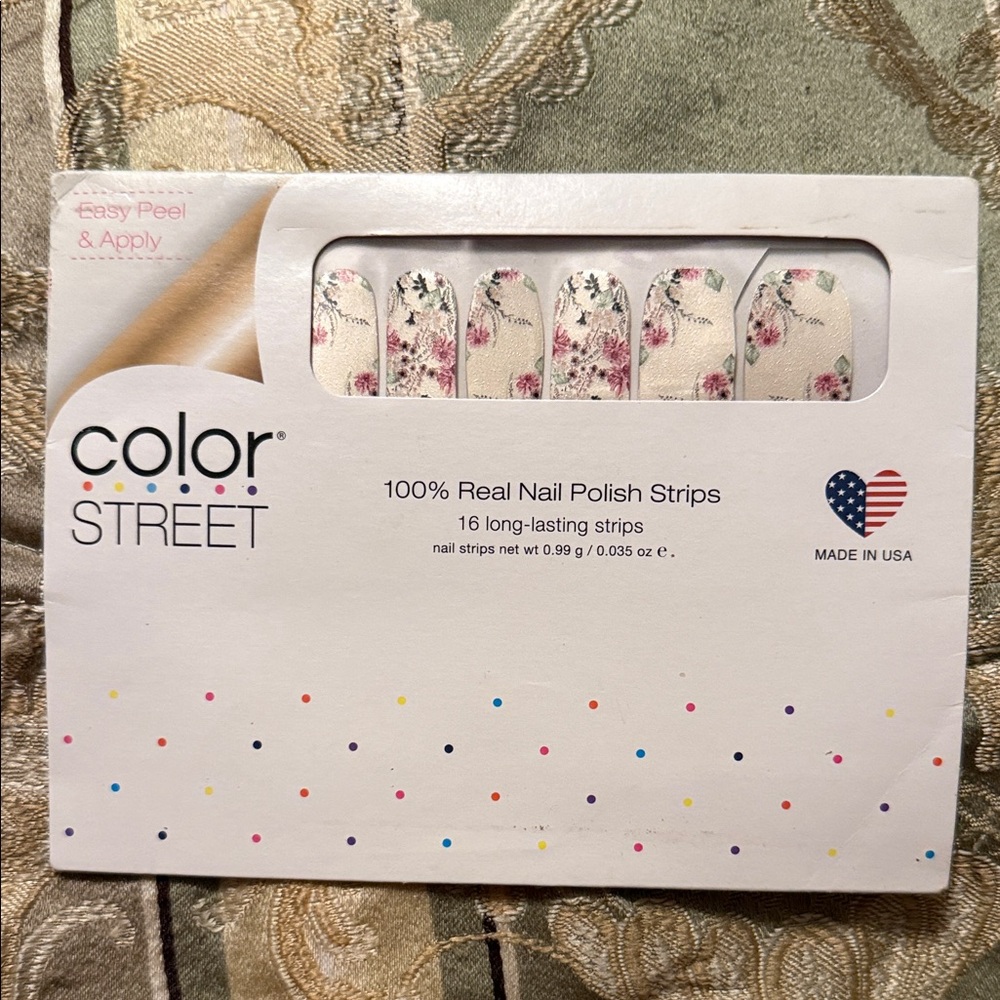 Color Street Floral Nail Strips - Cream and Pink